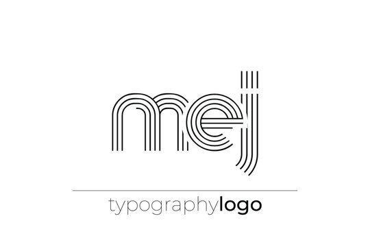 MEJ modern geometric typography logo