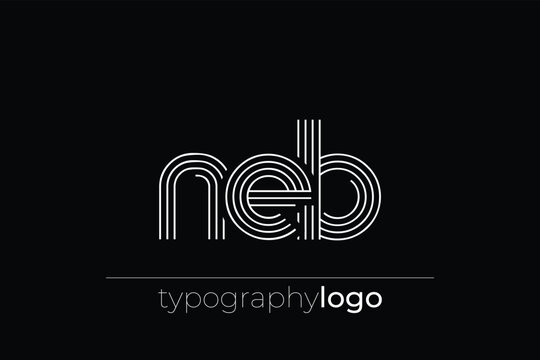 NEB modern geometric typography logo