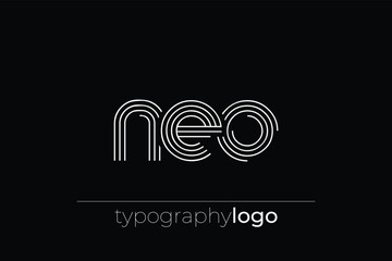 NEO modern geometric typography logo © Mahamud