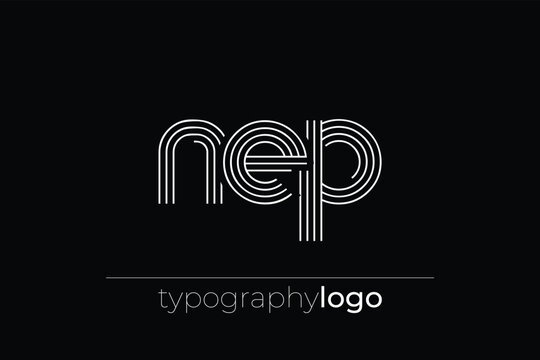 NEP modern geometric typography logo