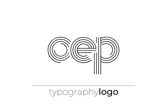 OEP modern geometric typography logo