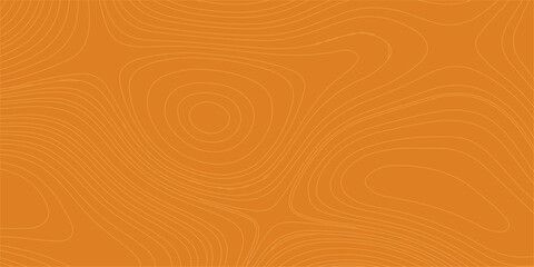 Orange topographic map background with abstract wavy contour lines mimicking a minimal geographic terrain or wood grain. topographic map, geographical contour lines, a stylized natural wood texture © Creative Lis