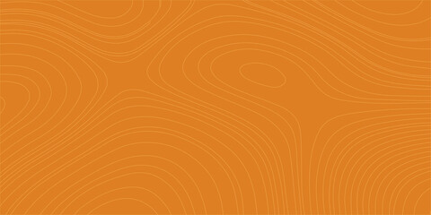 Orange topographic map background with abstract wavy contour lines mimicking a minimal geographic terrain or wood grain. topographic map, geographical contour lines, a stylized natural wood texture © Creative Lis