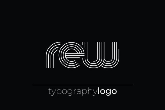 REW modern geometric typography logo