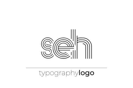 SEH modern geometric typography logo