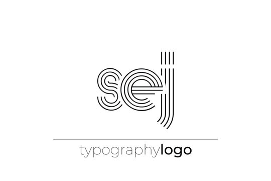 SEJ modern geometric typography logo