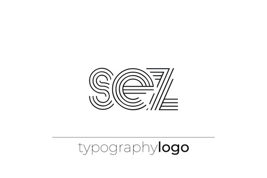 SEZ modern geometric typography logo