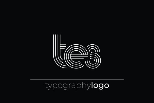 TES modern geometric typography logo