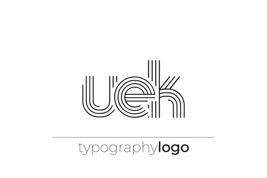 UEK modern geometric typography logo