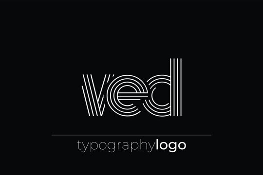 VED modern geometric typography logo