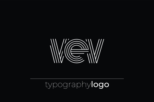VEV modern geometric typography logo
