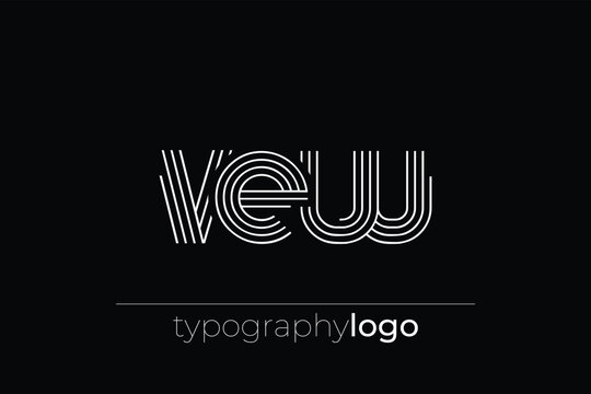 VEW modern geometric typography logo