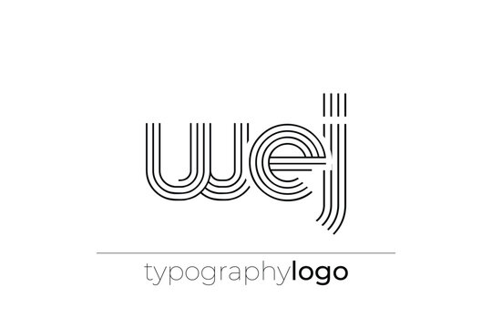 WEJ modern geometric typography logo