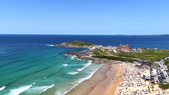 Fistral Beach Newquay Aerial 4K