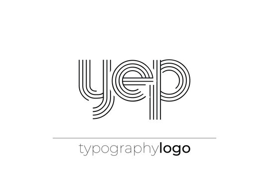 YEP modern geometric typography logo