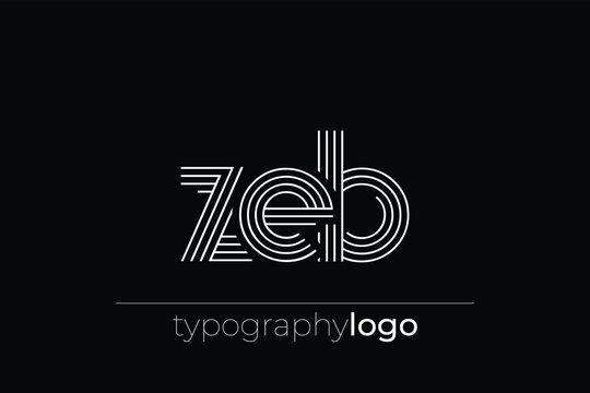 ZEB modern geometric typography logo