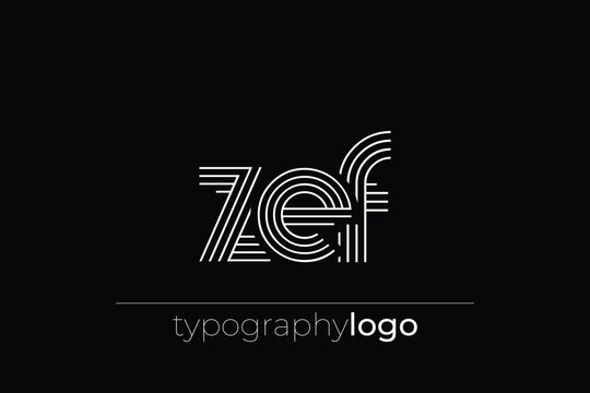 ZEF modern geometric typography logo