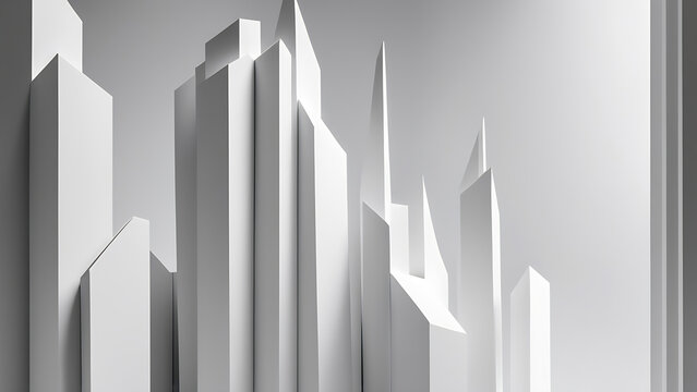 Imposing Vertical Arrangement Of Towering White And Silver Planes