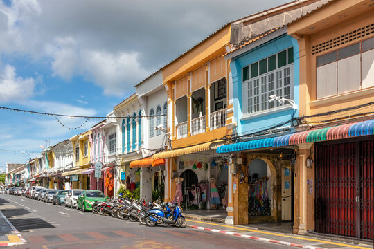 View of Thalang Road, Old Phuket Town, Thailand