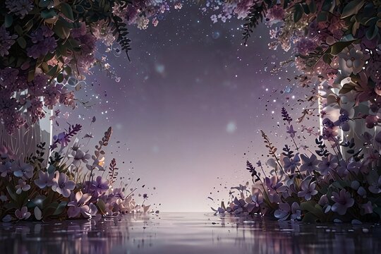 Abstract flowers with space for text