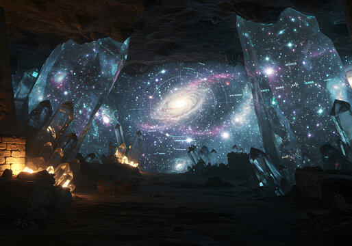 Crystalline space cavern interior