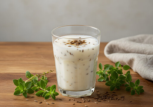 Cumin yogurt drink with thyme