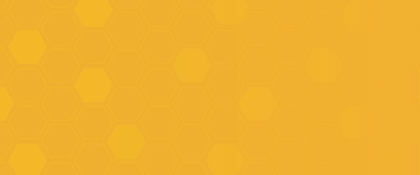 Abstract background with yellow honeycomb, beehive with hexagon grid cells on yellow background pattern
