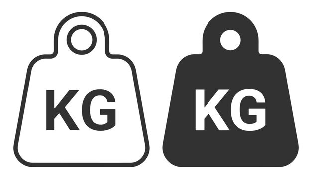 kilogram weight scale icon set vector illustration on transparent background