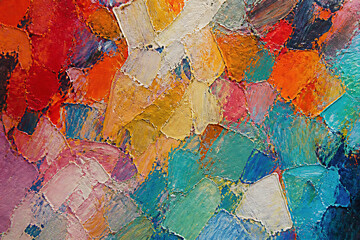 Obraz premium Abstract oil paint texture with colorful palette strokes