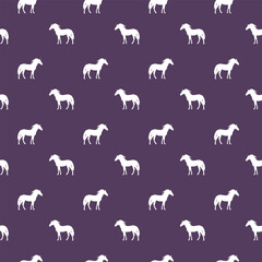 Fototapeta premium Animal seamless pattern with cartoon horses on color background. Cute holiday illustration with horse. Design for invitation, poster, card, fabric, textile, wrapper.