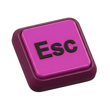 3D Render of a Pink "Esc" Keyboard Key