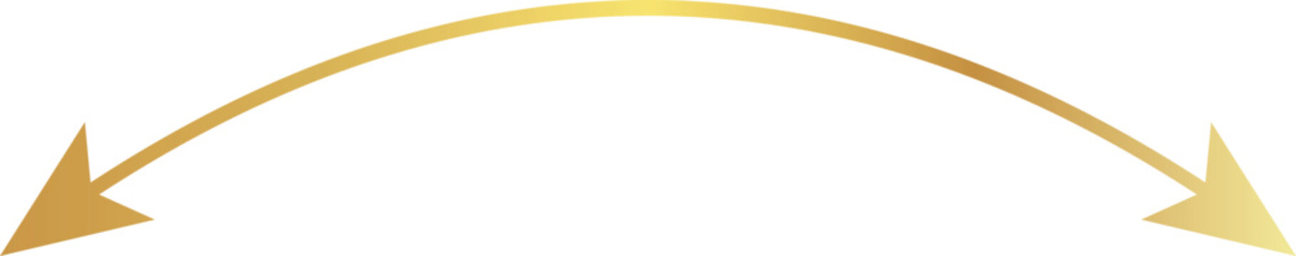Golden arrow curve with double-headed arrows gradient