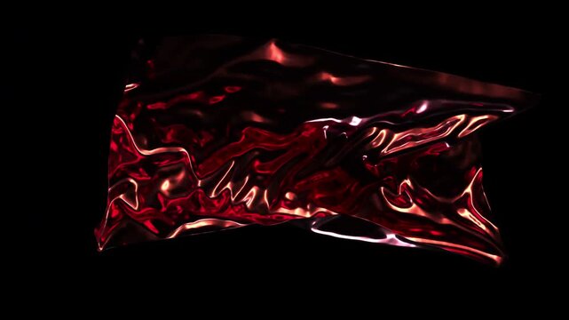 a red reflective cloth surface