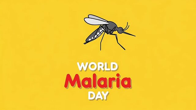 World malaria day animated mosquito vector graphic motion video clip
