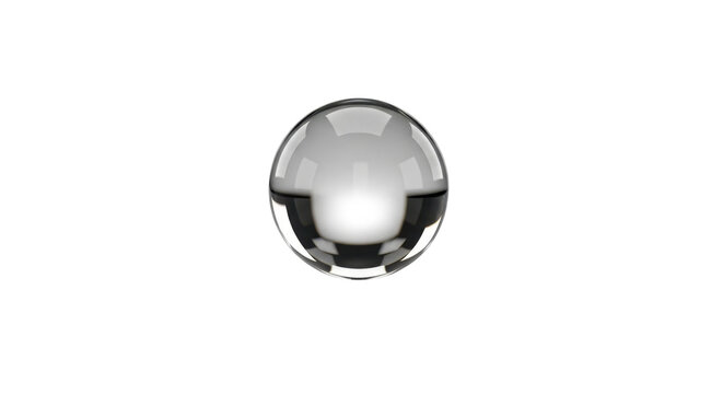 Shiny chrome sphere reflecting studio lights
