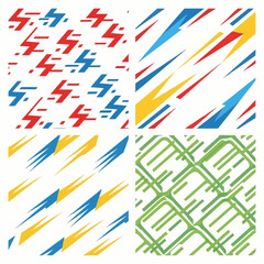 Obraz premium Dynamic abstract patterns with colorful lines and shapes.