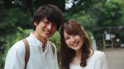 Obraz premium Young Couple Portrait / 若いカップルのポートレート
