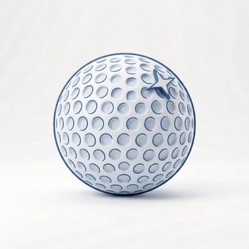 Balle de golf isol&eacute;e sur fond blanc