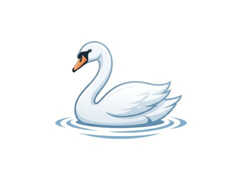 Pixel art white swan swimming on water ripples for retro gaming character design, lake wildlife bird icon, nature element
