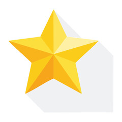 Obraz premium Golden star icon with long shadow