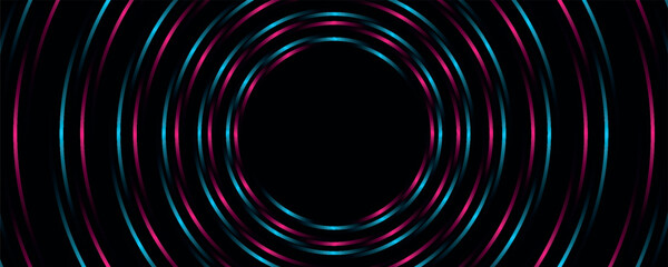 Futuristic black background with glowing moving lines decoration. Modern design with twisting lines style. Neon curved lines concept for banner, social media, website, advertisement. EPS.3 © Akhsan