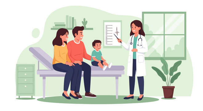 Family Doctor Consultation Illustration - Health Care Concept