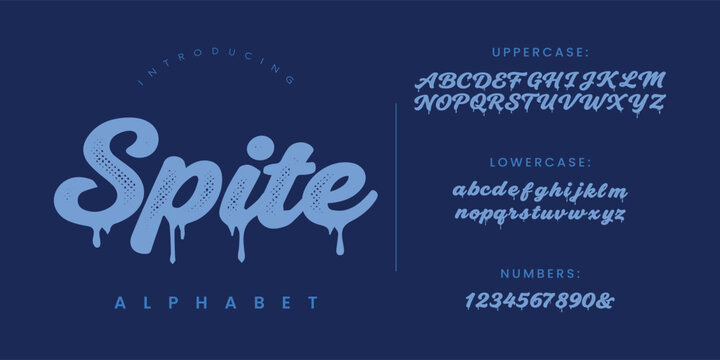 Spite Alphabet Font Set Drip Graffiti Script Typography
