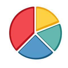 Colorful flat design pie chart icon