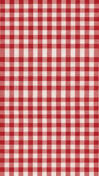 Classic Red and White Gingham Fabric Pattern
