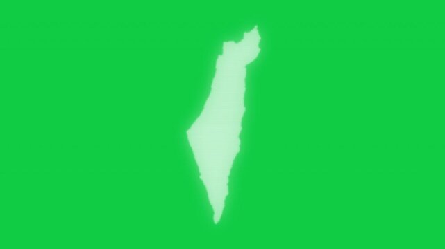 Israel VHS old screen effect map pop animation green background