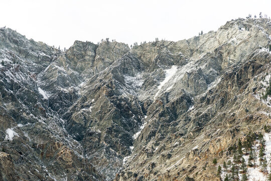 Canada, BC, Lytton.  A dusting of snow in the high alpine.  Coast Mountain Range.