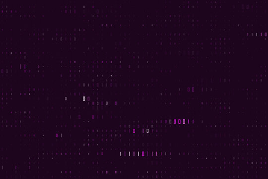 Abstract Purple Binary Code Background for Cybersecurity and Data Science Technology Concepts