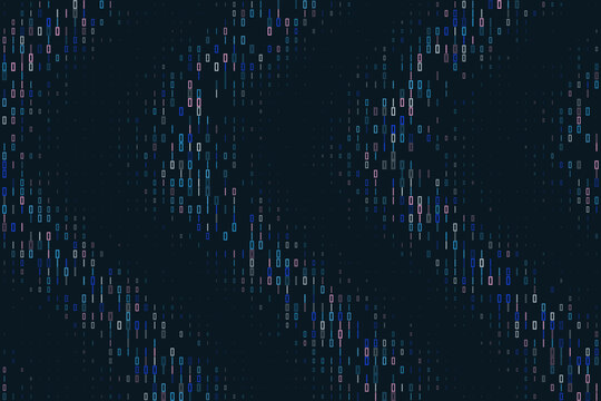 Abstract Binary Code Wave Background for Cybersecurity Data Visualization and Digital Transformation Concepts