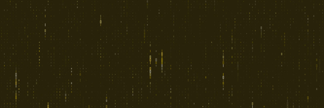 Gold Binary Code Digital Rain Background Abstract Data Stream Concept for Technology and Cyber Security Visuals
